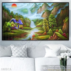 Tranh Sơn Dầu Châu Âu thác nước