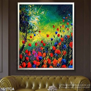 Tranh Sơn Dầu Châu Âu khu vườn hoa