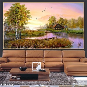 Tranh Sơn Dầu Châu Âu ngôi nhà nhỏ