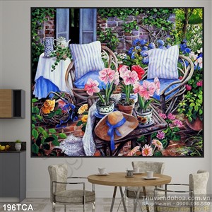 Tranh Sơn Dầu Châu Âu khu vườn