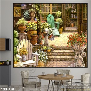 Tranh Sơn Dầu Châu Âu trang trí phòng ăn