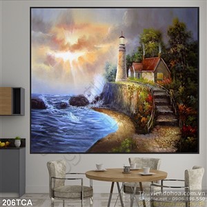 Tranh Sơn Dầu Châu Âu dòng sông