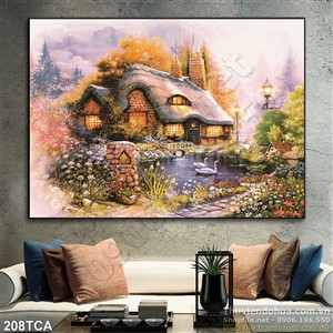 Tranh Sơn Dầu Châu Âu thác nước