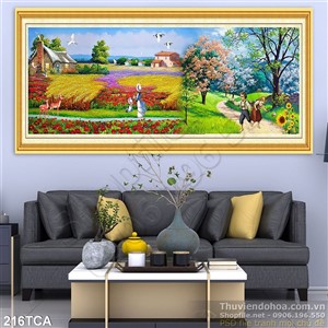 Tranh Sơn Dầu Châu Âu phong cảnh núi