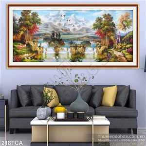 Tranh Sơn Dầu Châu Âu cảnh làng quê