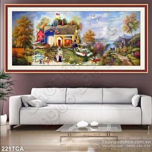 Tranh Sơn Dầu Châu Âu cối xay gió