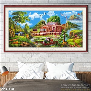 Tranh Sơn Dầu Châu Âu phong cảnh thác nước