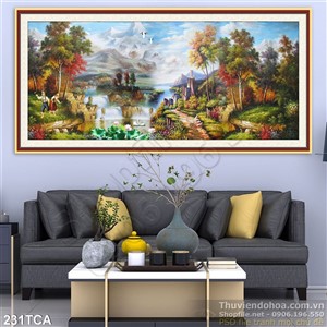 Tranh Sơn Dầu Châu Âu làng quê