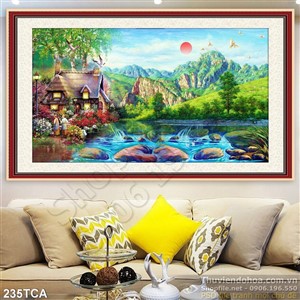 Tranh Sơn Dầu Châu Âu thác nước