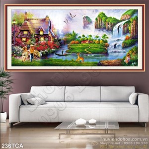 Tranh Sơn Dầu Châu Âu ao sen