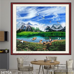 Tranh Sơn Dầu Châu Âu dòng sông