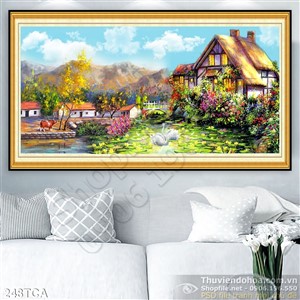 Tranh Sơn Dầu Châu Âu biệt thự đẹp