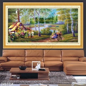 Tranh Sơn Dầu Châu Âu làng quê