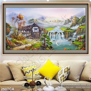 Tranh Sơn Dầu Châu Âu phong cảnh thác nước