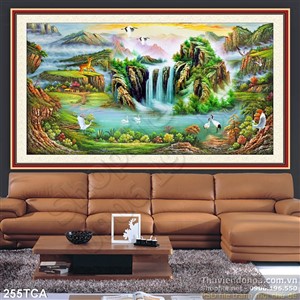 Tranh Sơn Dầu Châu Âu thác nước