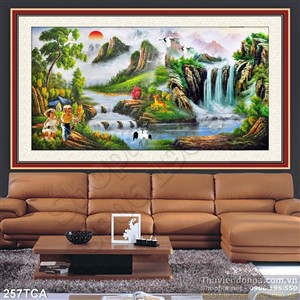 Tranh Sơn Dầu Châu Âu cảnh thác nước