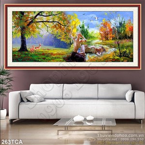 Tranh Sơn Dầu Châu Âu khu rừng đẹp