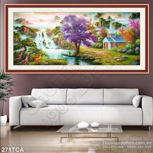 Tranh Sơn Dầu Châu Âu thác nước