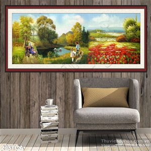 Tranh Sơn Dầu Châu Âu cánh đồng