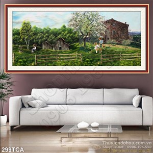Tranh Sơn Dầu Châu Âu làng quê Châu Âu