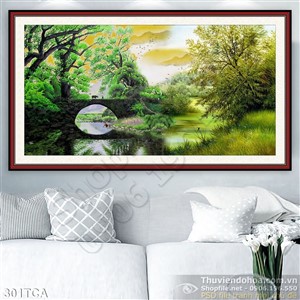 Tranh Sơn Dầu Châu Âu cảnh cây cầu