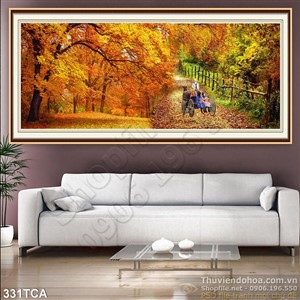 Tranh Sơn Dầu Châu Âu cảnh rừng phong