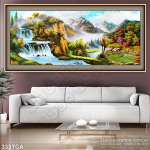 Tranh Sơn Dầu Châu Âu thác nước