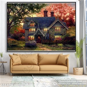 Tranh Sơn Dầu Châu Âu cảnh biệt thự