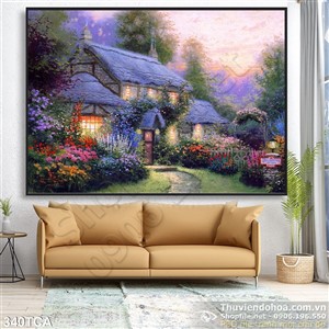 Tranh Sơn Dầu Châu Âu biệt thự đẹp