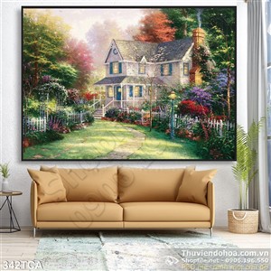 Tranh Sơn Dầu Châu Âu cảnh biệt thự