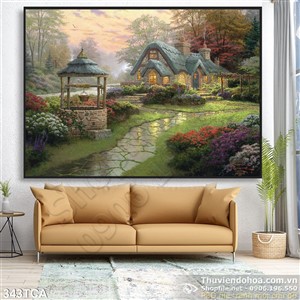 Tranh Sơn Dầu Châu Âu ngôi nhà đẹp