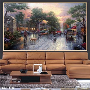 Tranh Sơn Dầu Châu Âu cuộc sống ở đô thị