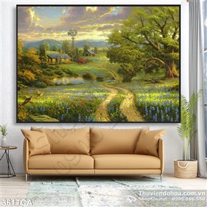 Tranh Sơn Dầu Châu Âu nhà ở nông thôn