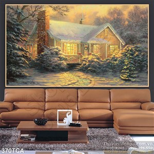 Tranh Sơn Dầu Châu Âu biệt thự mùa đông