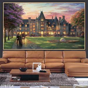 Tranh Sơn Dầu Châu Âu cảnh lâu đài