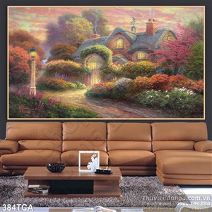 Tranh Sơn Dầu Châu Âu biệt thự đẹp