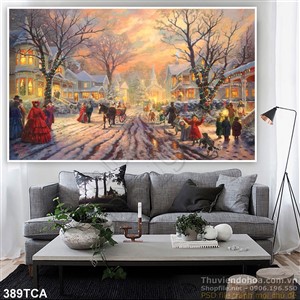 Tranh Sơn Dầu Châu Âu đêm Giáng Sinh