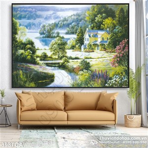 Tranh Sơn Dầu Châu Âu cảnh làng quê