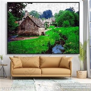Tranh Sơn Dầu Châu Âu nông thôn