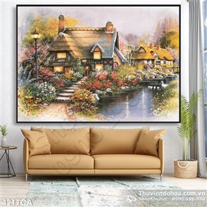 Tranh Sơn Dầu Châu Âu ngôi nhà