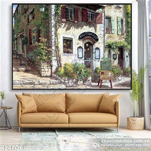 Tranh Sơn Dầu Châu Âu cửa hàng ở phố
