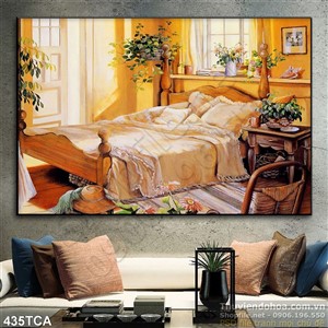 Tranh Sơn Dầu Châu Âu phòng ngủ