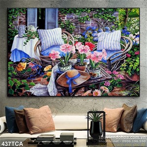 Tranh Sơn Dầu Châu Âu sân nhà