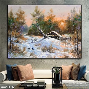 Tranh Sơn Dầu Châu Âu phủ tuyết