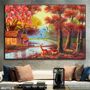 Tranh Sơn Dầu Châu Âu cảnh mùa thu