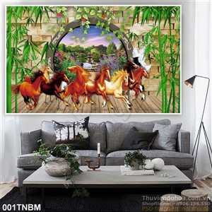 Tranh Bát Mã, Tranh Ngựa Psd mã đáo thành công