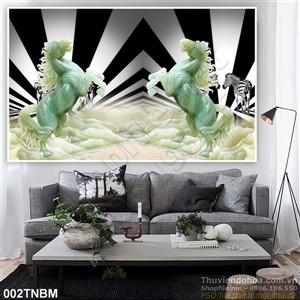 Tranh Bát Mã, Tranh Ngựa Psd giả ngọc đẹp