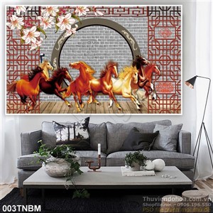 Tranh Bát Mã, Tranh Ngựa Psd mã đáo thành công