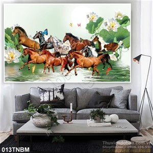 Tranh Bát Mã Psd phong thủy