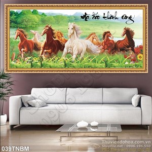 Tranh Bát Mã Psd treo tường phòng khách